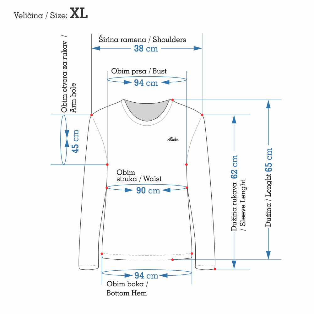 Majica Dug rukav O izrez Jednobojna - Ewla